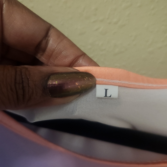 LaMode Purple, Orange, & Green Ombre Women's Top - Picture 2 of 5